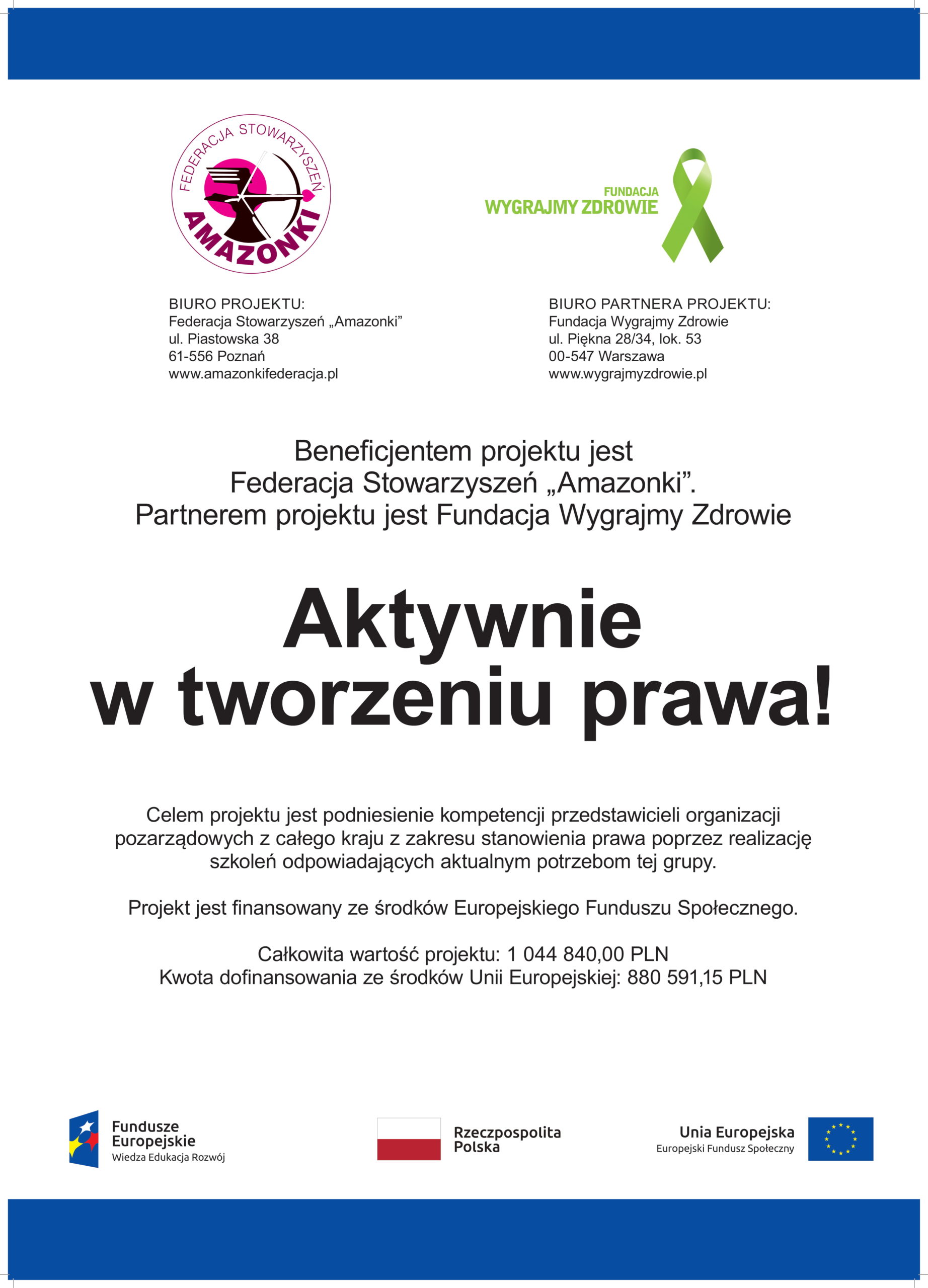 Podsumowanie szkoleń w ramach projektu „Aktywnie w tworzeniu prawa!”